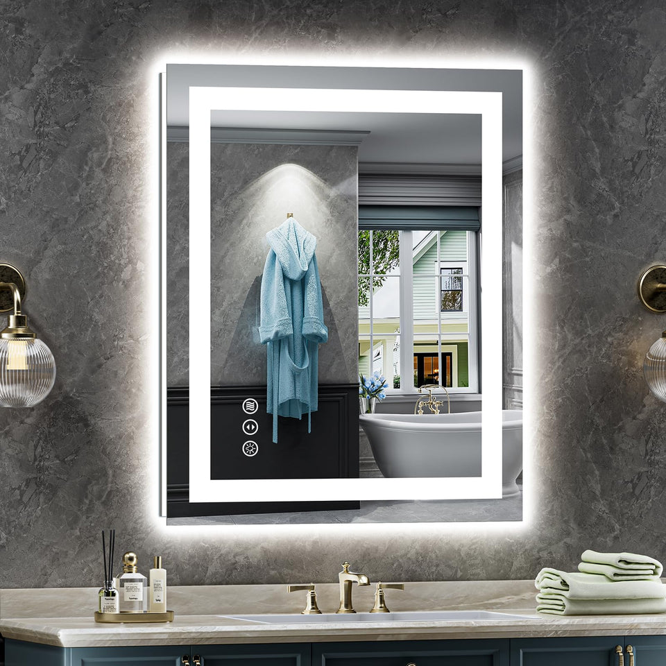 Briivue front and backlit LED mirror for precise makeup lighting