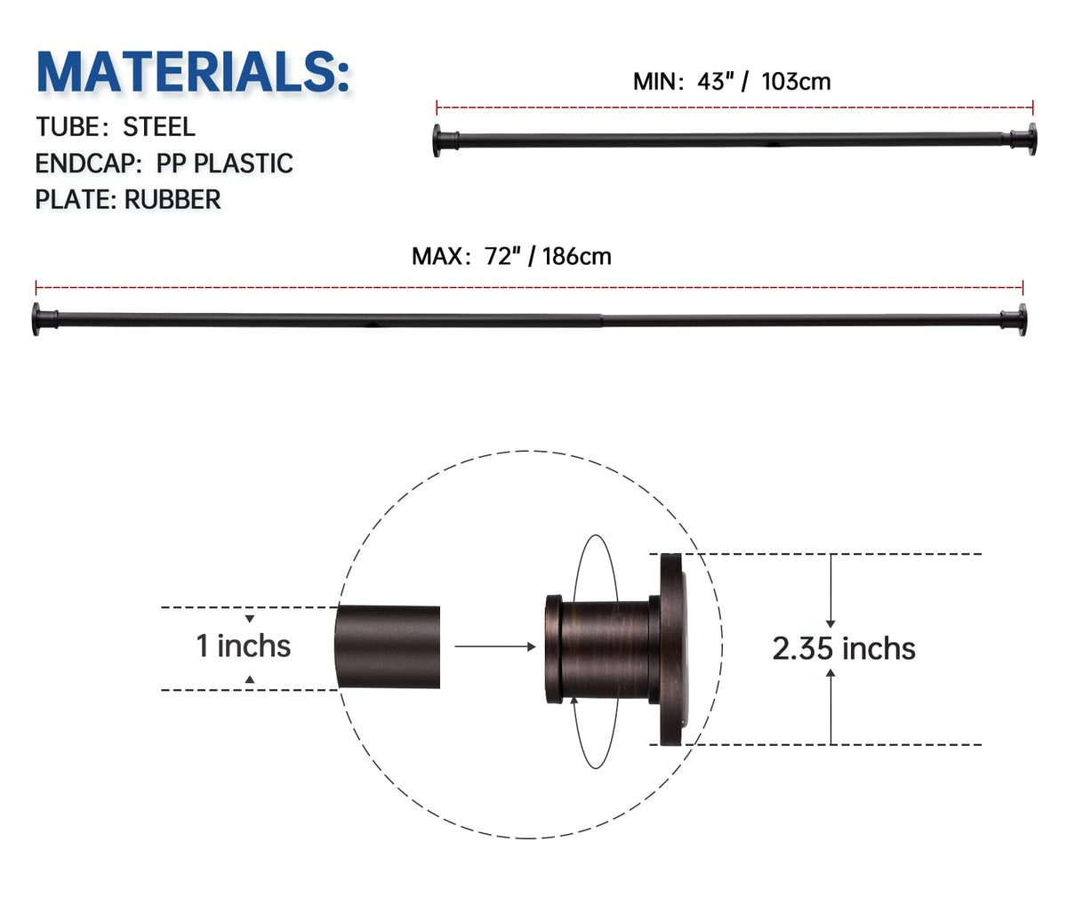 BRIOFOX anti-slip design keeps curtains secure in moist areas.