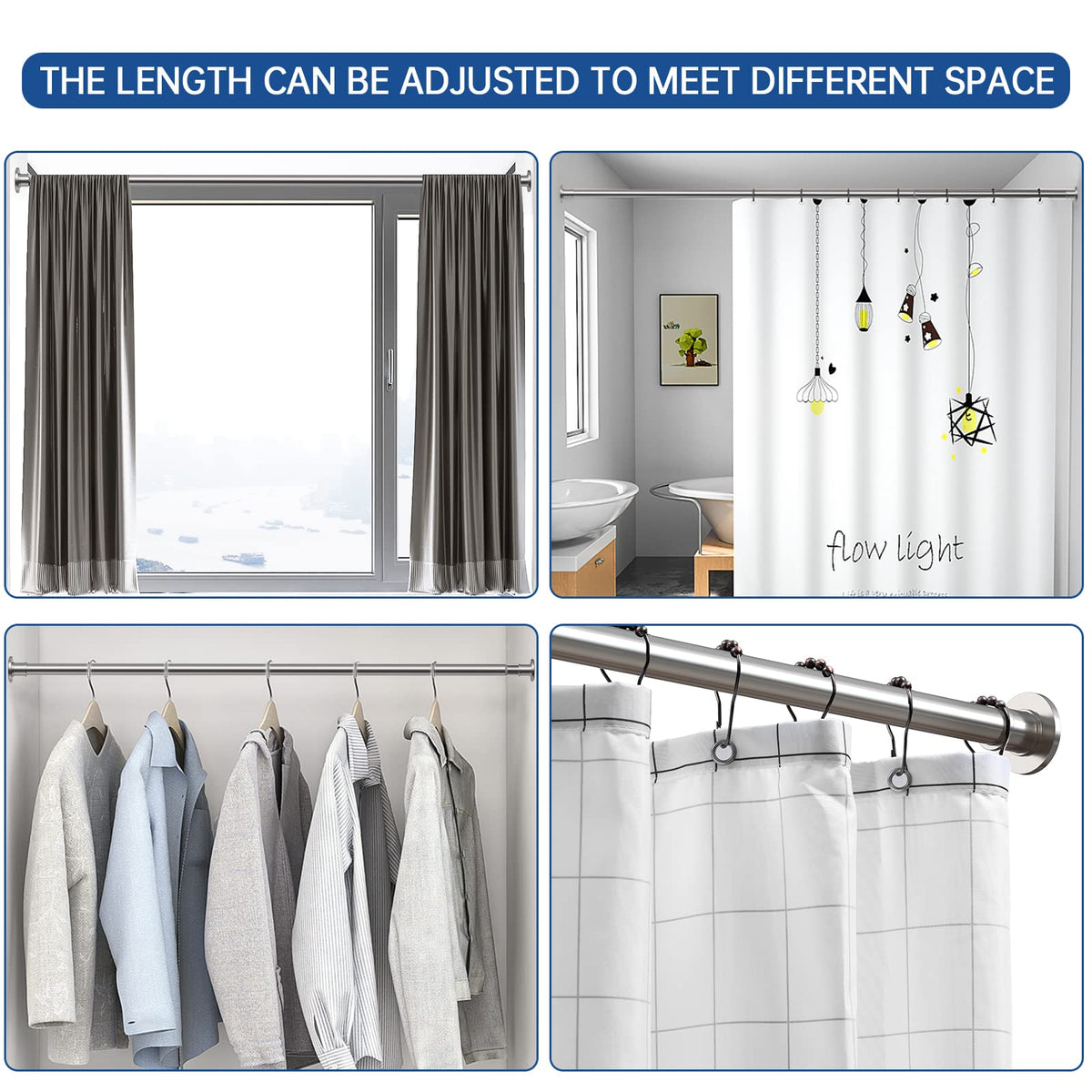 BRIOFOX multi-use rod suitable for closets or windows