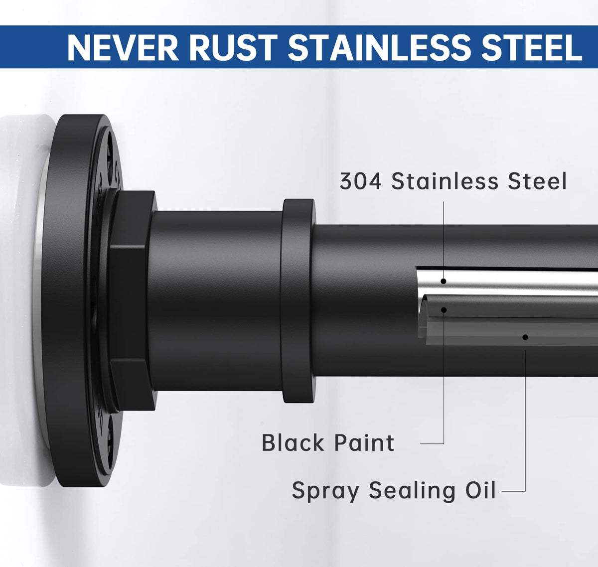 BRIOFOX 1-inch rod diameter supports sturdy curtains and liners.