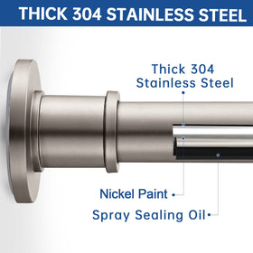 BRIOFOX satin nickel shower rod demonstrates adjustable length for versatile spaces