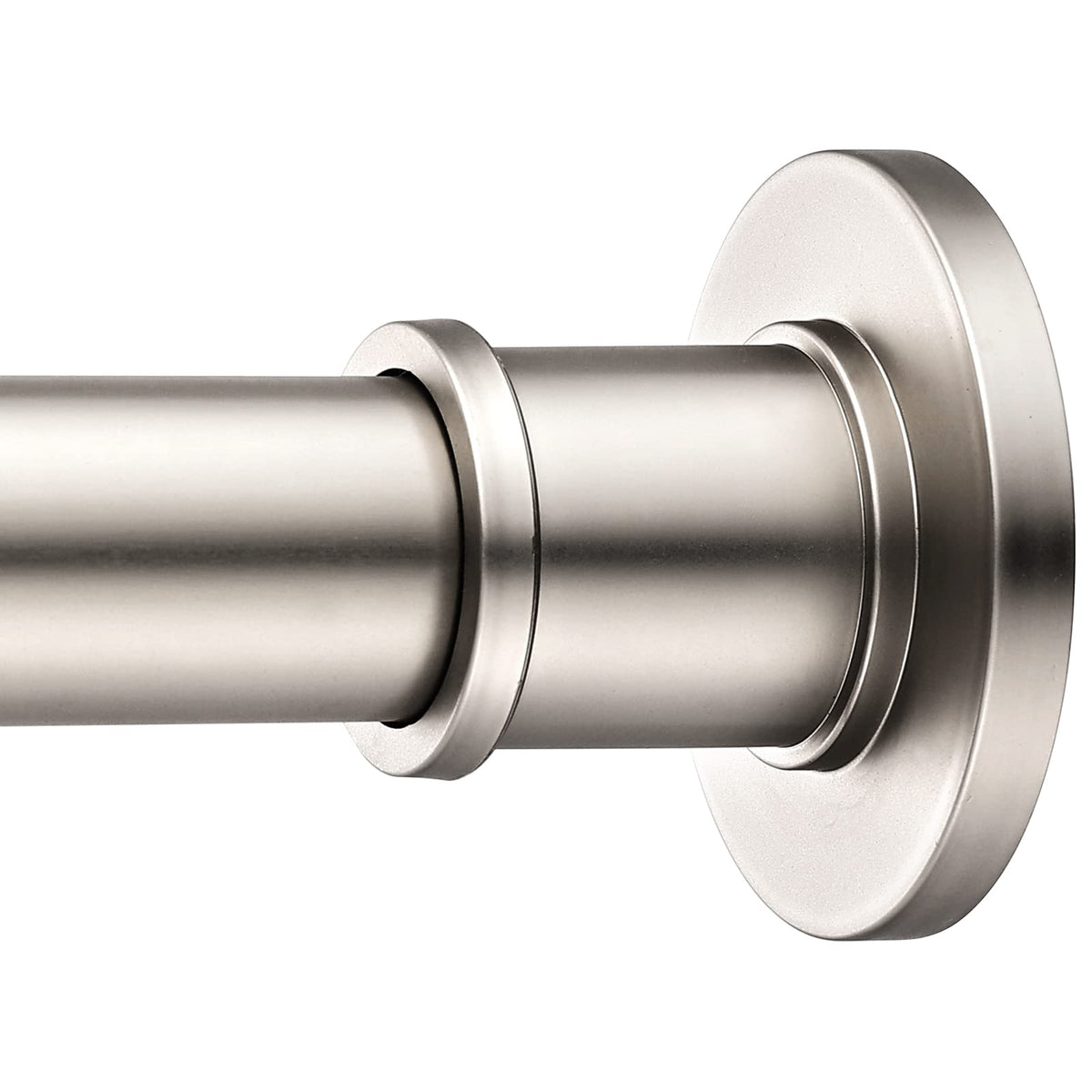 BRIOFOX satin nickel shower rod close-up highlights rust-proof finish and solid build