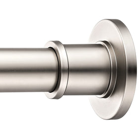 BRIOFOX satin nickel shower rod close-up highlights rust-proof finish and solid build