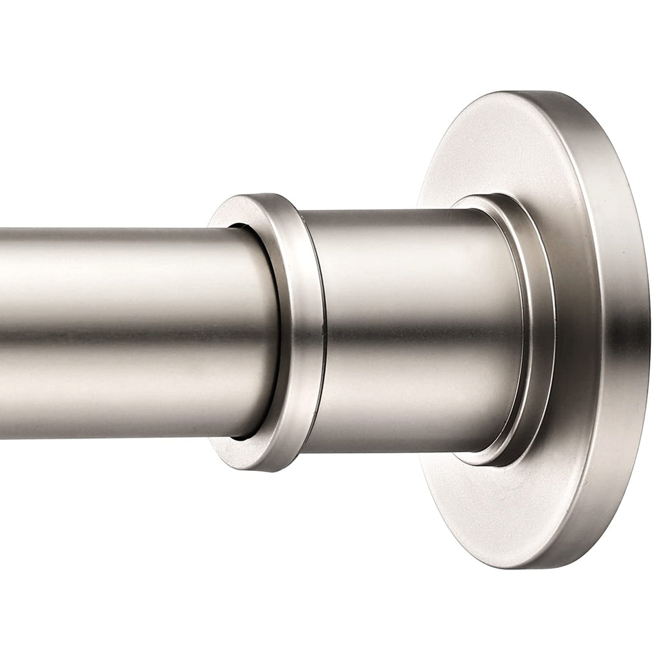 BRIOFOX satin nickel shower rod close-up highlights rust-proof finish and solid build