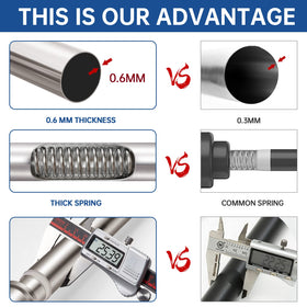 BRIOFOX satin nickel shower rod end plates provide strong grip and slip protection