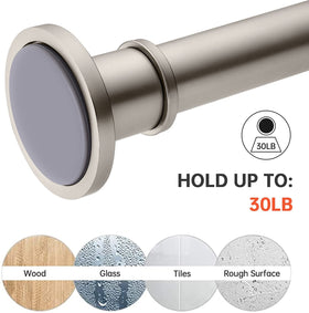 BRIOFOX satin nickel shower rod no-drill design prevents wall damage during installation