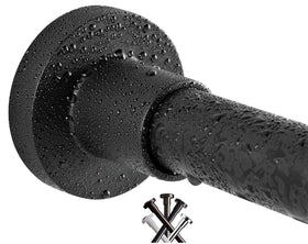 BRIOFOX shower curtain rod 43-73 inches in matte black, adjustable and stylish.