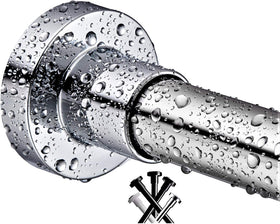 BRIOFOX shower rod with non-slip plate for stable, no-movement mounting.