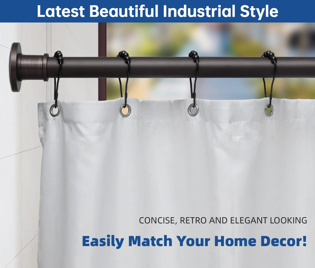 BRIOFOX tension rod with non-slip plate ensures secure setup.