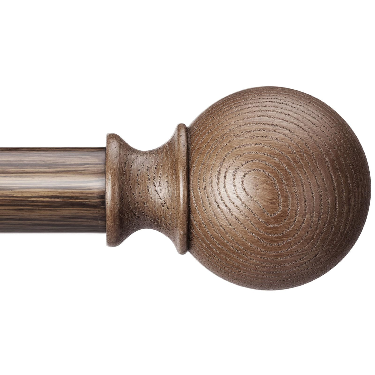 BRIOFOX walnut wood curtain rod 48-84 inch with sturdy iron construction for long windows.