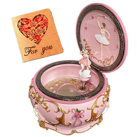 Briskfeel Classical Ballerina music box front view with twinkling LEDs and rotating dancer