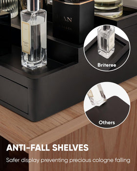 BRITEREE top-shelf display highlights favorite scents at eye level