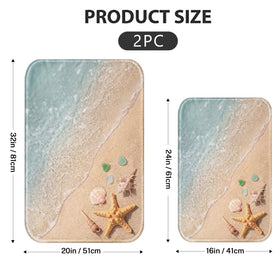Britimes Beach Starfish Sea Shell Ocean rug 20x32 full view highlights generous coverage and plush feel.