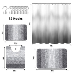 Britimes Grey Stripes stainless steel hooks organize your shower storage.