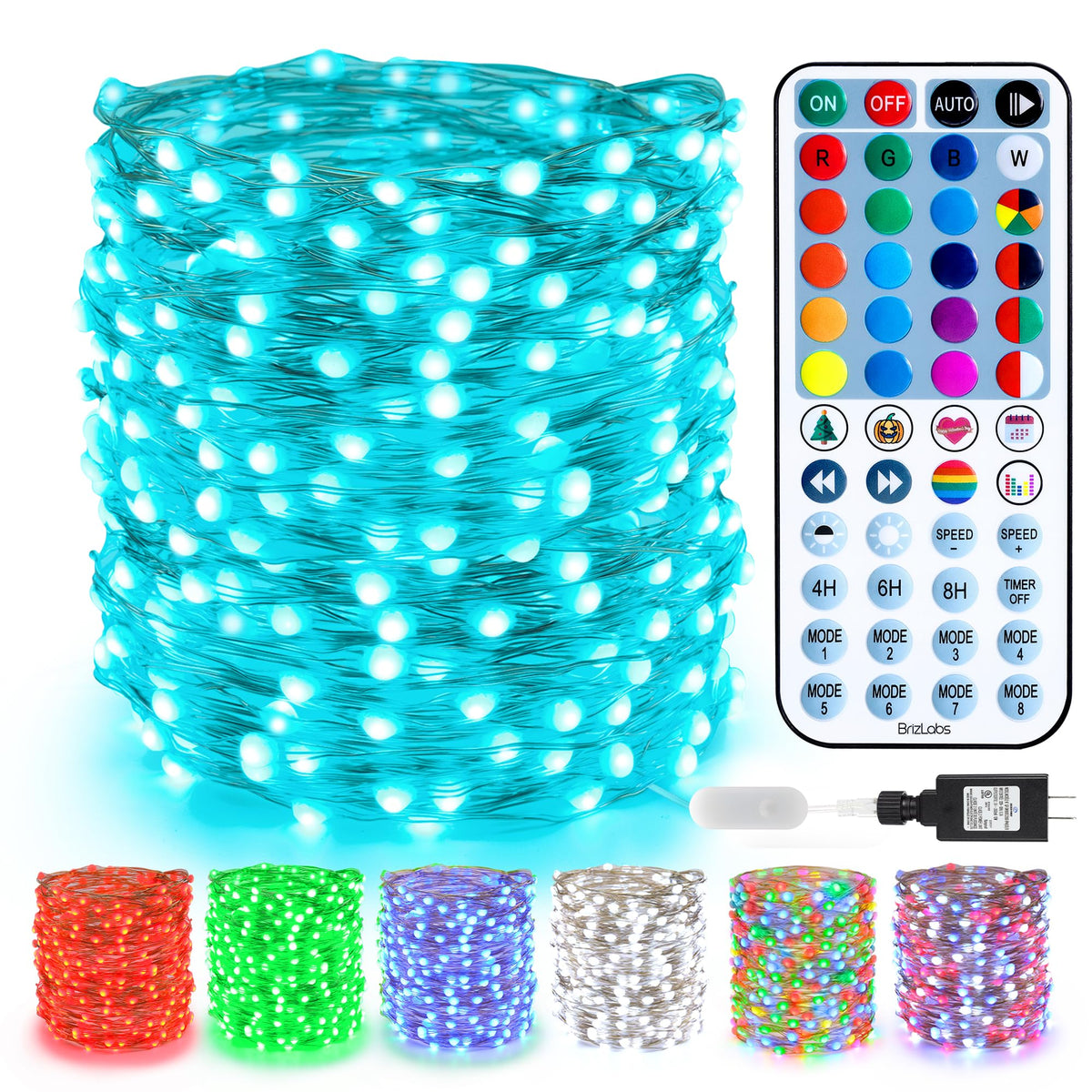 BrizLabs 66ft 200-LED RGB fairy lights with remote for versatile indoor/outdoor use