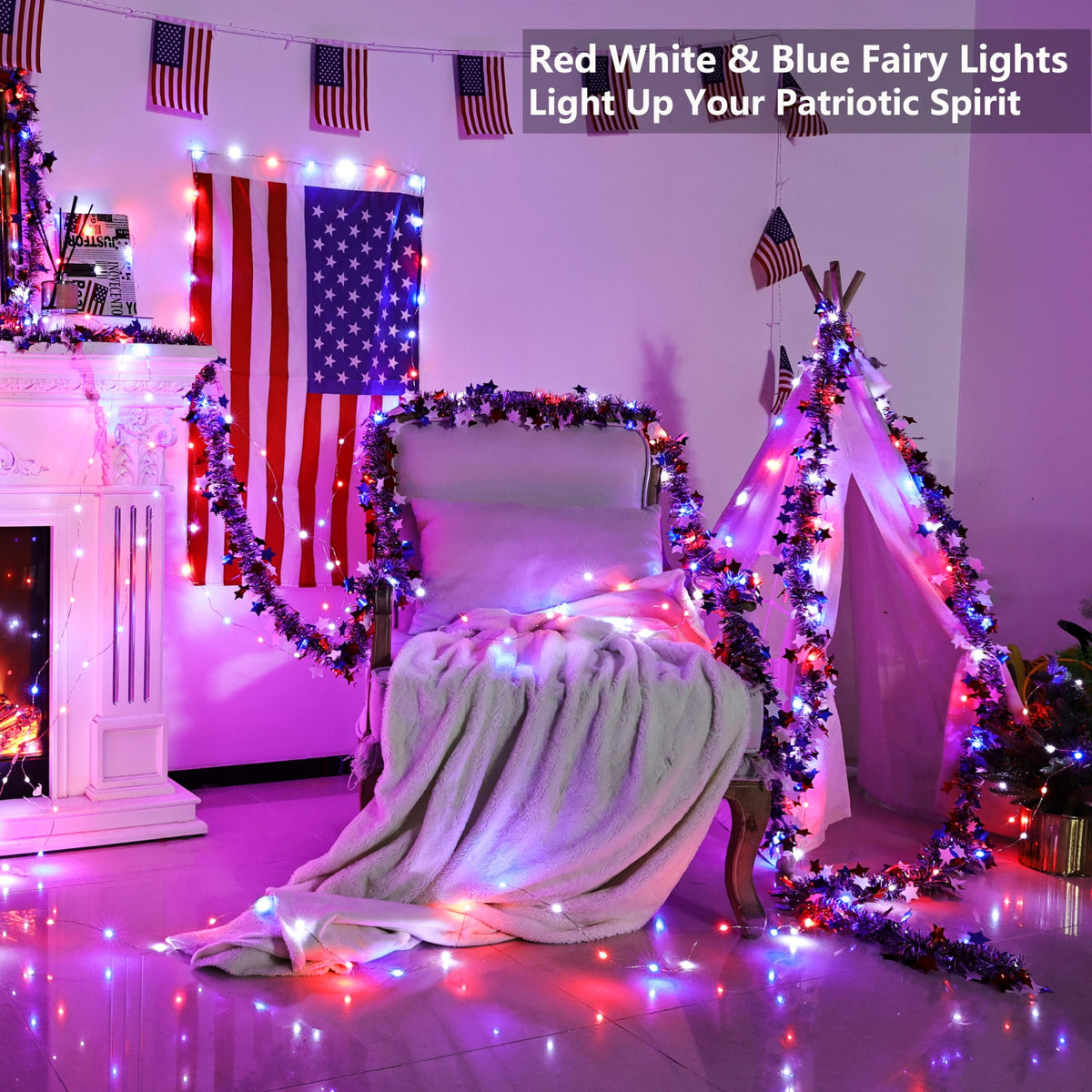 BrizLabs rainbow mode fairy lights showing vibrant color transitions for festive spaces