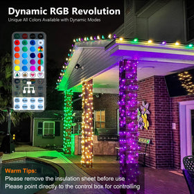 Brizled 200 LED multicolor string lights add vibrant ambiance for indoor or outdoor use.