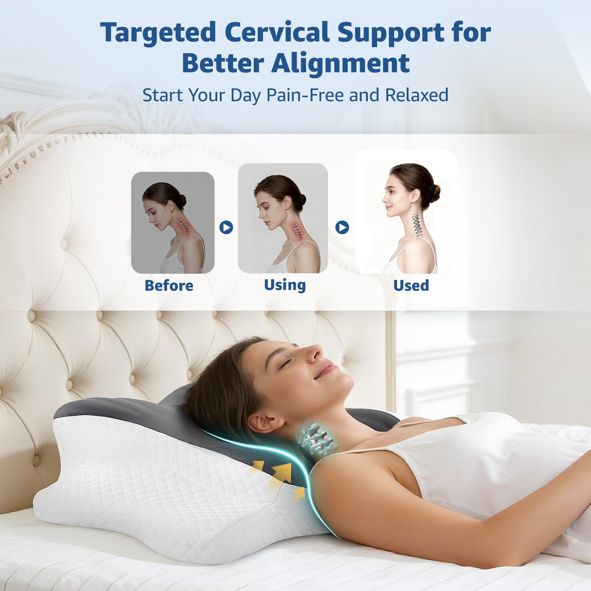 BRO gift-ready contour pillow for better nightly rest