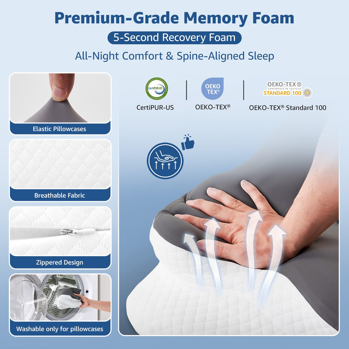 BRO pillow supports morning comfort with contoured support