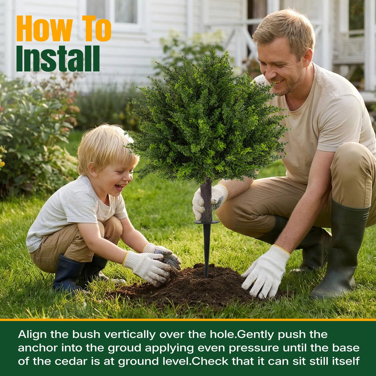 Installation-ready Broiscy topiary cedar tree pair for easy setup