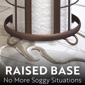 Brookstone bronze toilet paper stand with sturdy metal build for durable daily use.