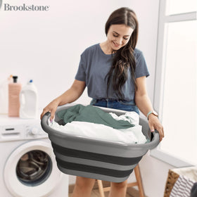 Brookstone extra-large pop-up hamper in use for full loads.
