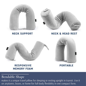 Brookstone Free Form Travel Pillow is lightweight and portable for easy packing.