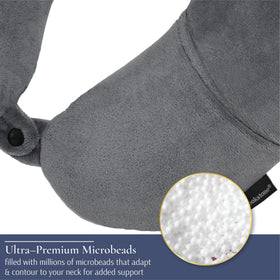 Brookstone microbead neck pillow microfiber side with breathable cooling fabric