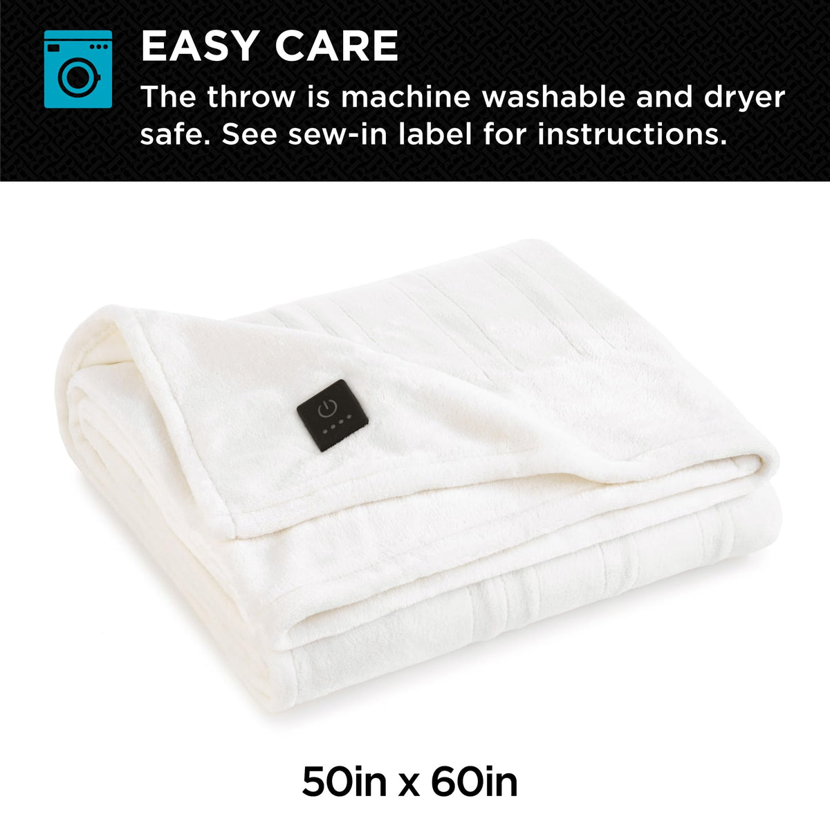 Brookstone plush throw draped on sofa ready for cozy evenings.