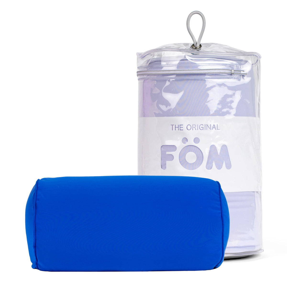Brookstone Squishy FOM cushion neck-pillow blue for travel comfort.