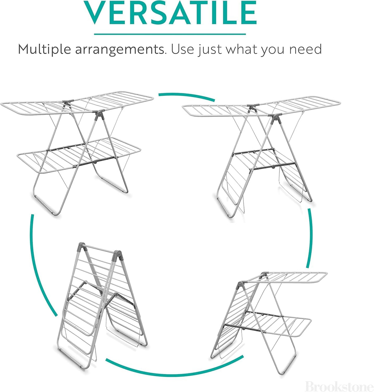 Brookstone two-tier design dries clothes and linens efficiently.
