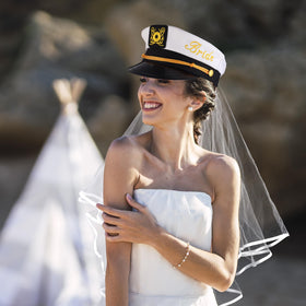 Brosash bridal shower decor featuring nautical hat