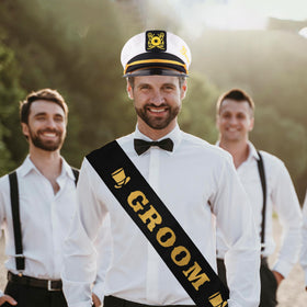 Brosash groom sash gold stitched for celebratory wear