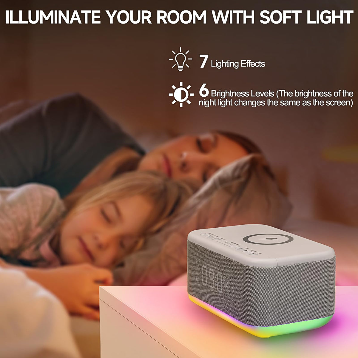 Broserengy Tech alarm clock USB port supports flexible charging
