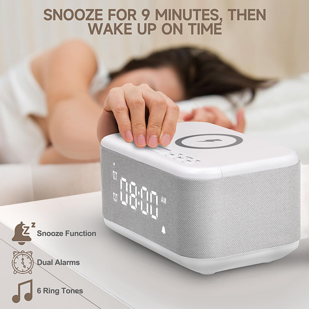 Broserengy Tech Bluetooth audio speakers deliver crisp wake-up music.
