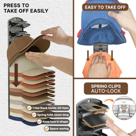 BRUBEQO ABS plastic hat rack showing sturdy, moisture-resistant construction