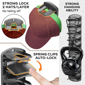 BRUBEQO hat rack with adhesive strips for damage-free mounting