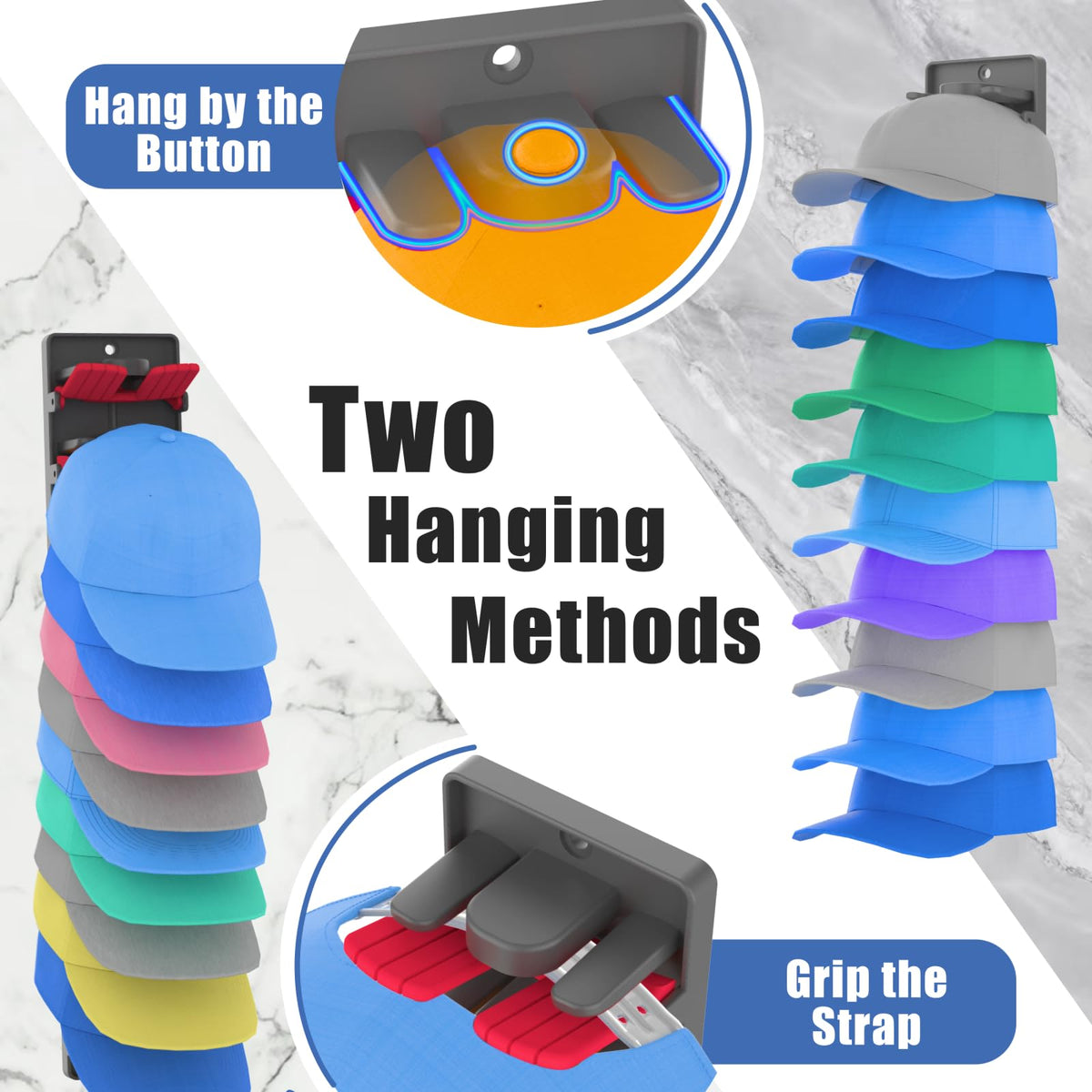 BRUBEQO adhesive and screw-mount kit simplifies setup with damage-free walls.