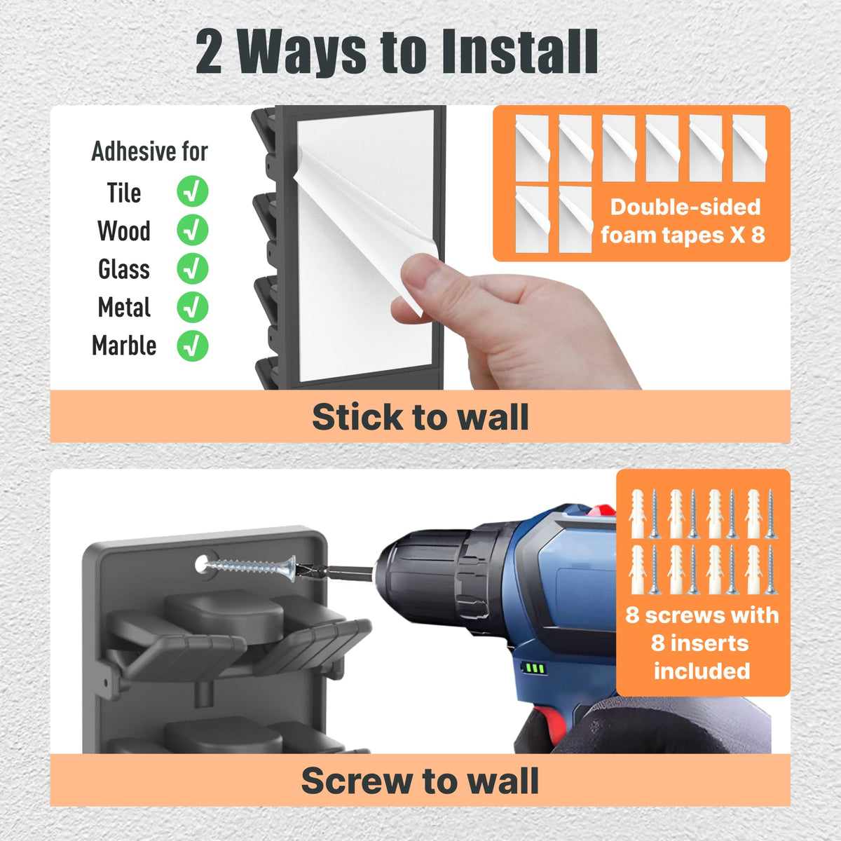 BRUBEQO hat organizer display row aligns caps on wall or in closet.