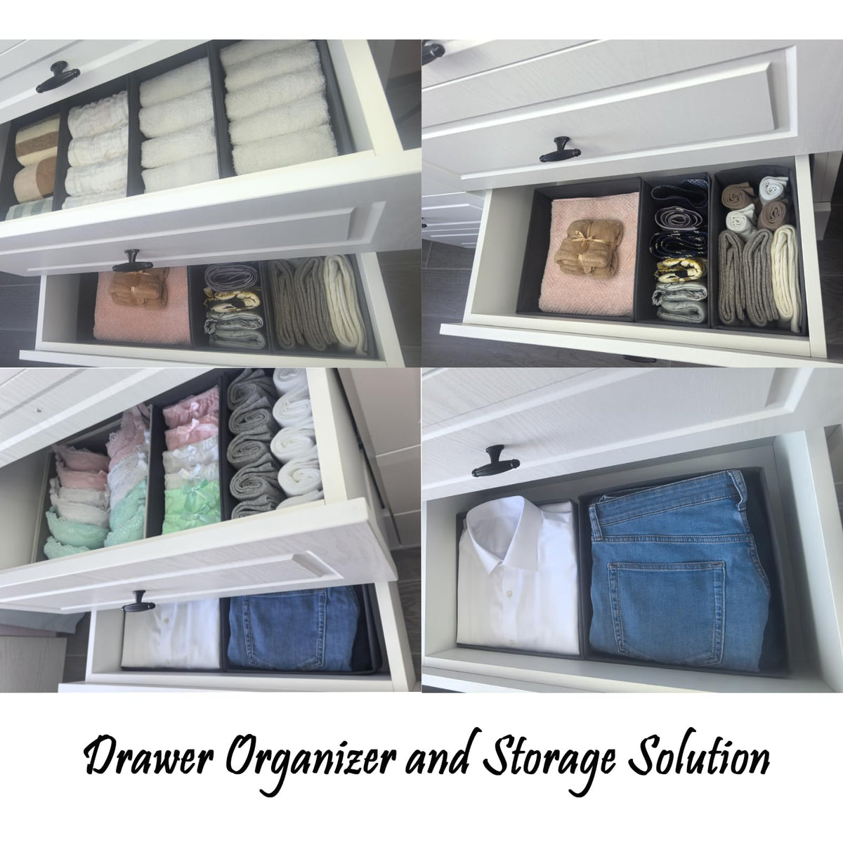 Bructhun versatile 6-compartment organizer suits socks, underwear, scarves, belts, and small items.