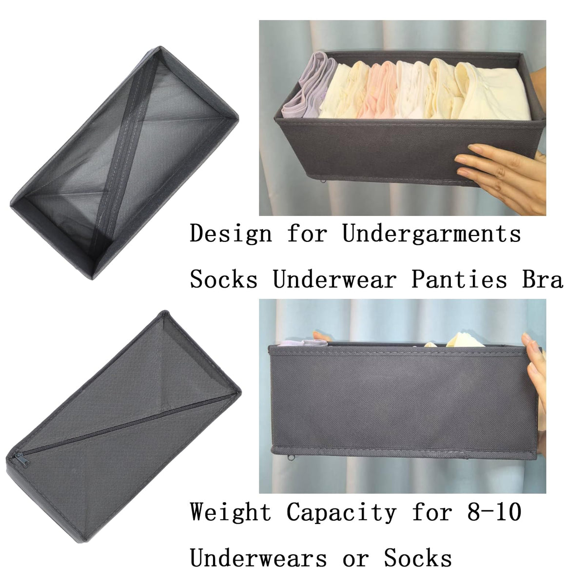 Bructhun neutral gray design blends with any bedroom or closet décor.