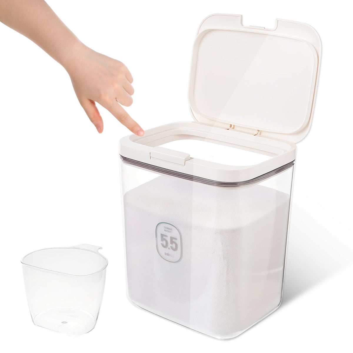 Bruislard 5.5L laundry dispenser front view with easy one-press access.