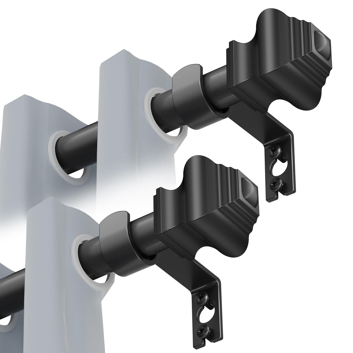 Brunttype curtain rod 36-78 inch matte black with adjustable span for versatile windows