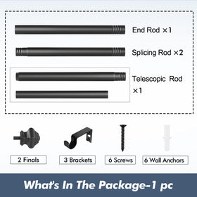 Brunttype living room setup with matte black curtain rod elevating decor