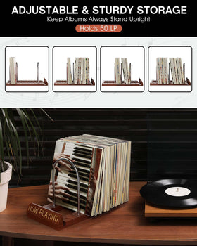 Adjustable bars on BS-VOG Now Playing customize space for 7-inch and 12-inch records.