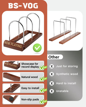 Premium wood and iron construction of BS-VOG Now Playing adds durable vintage flair.