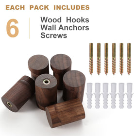 bsdonte easy-install wood hooks with pre-drilled holes and included screws.