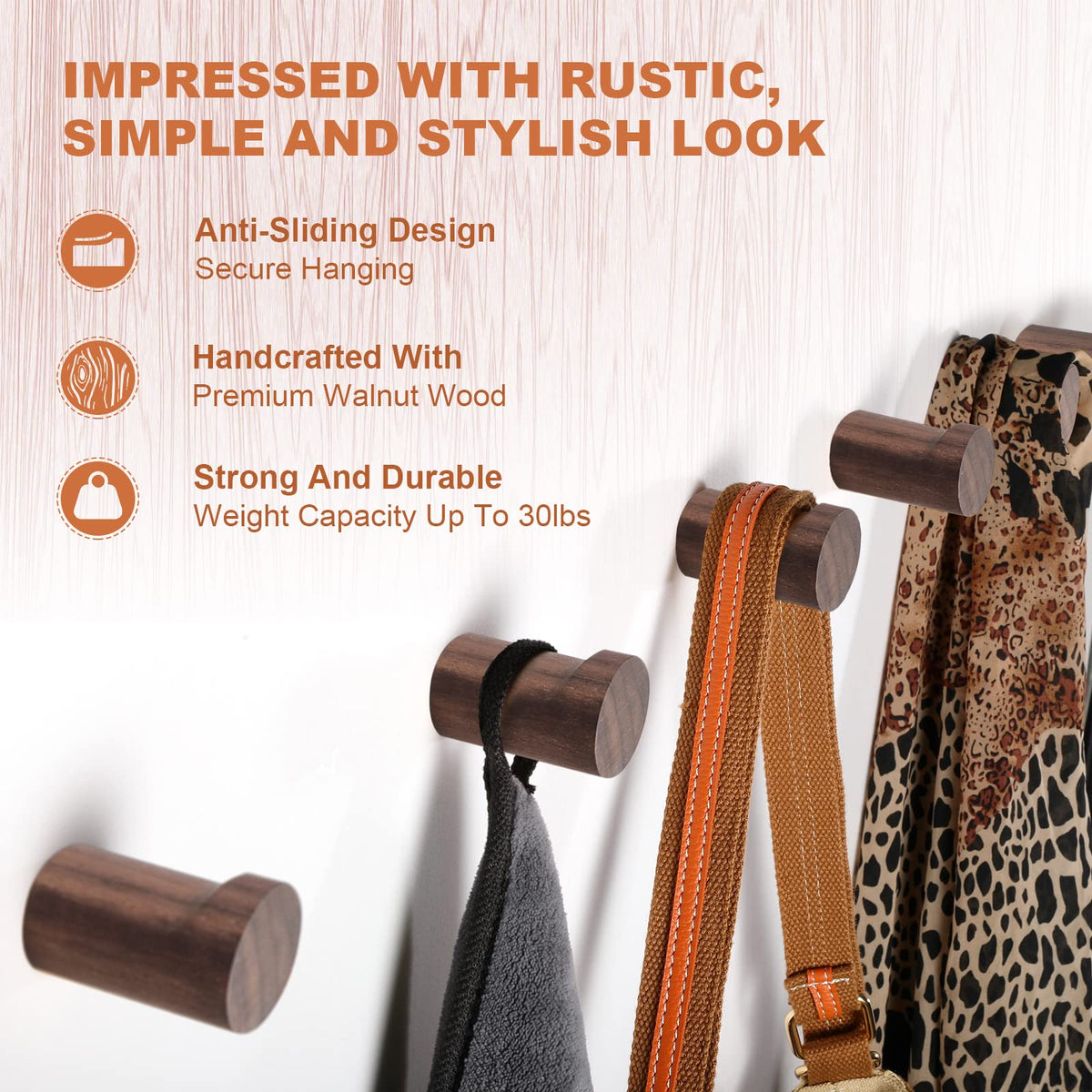 bsdonte rustic hat hooks in entryway for jackets, bags, and scarves.