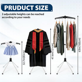 BShome 2in1 shirt display stand with adjustable height for versatile garments