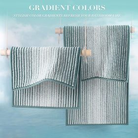 BSICPRO bath mat set shown for versatile use in bathroom, kitchen, or entryways.